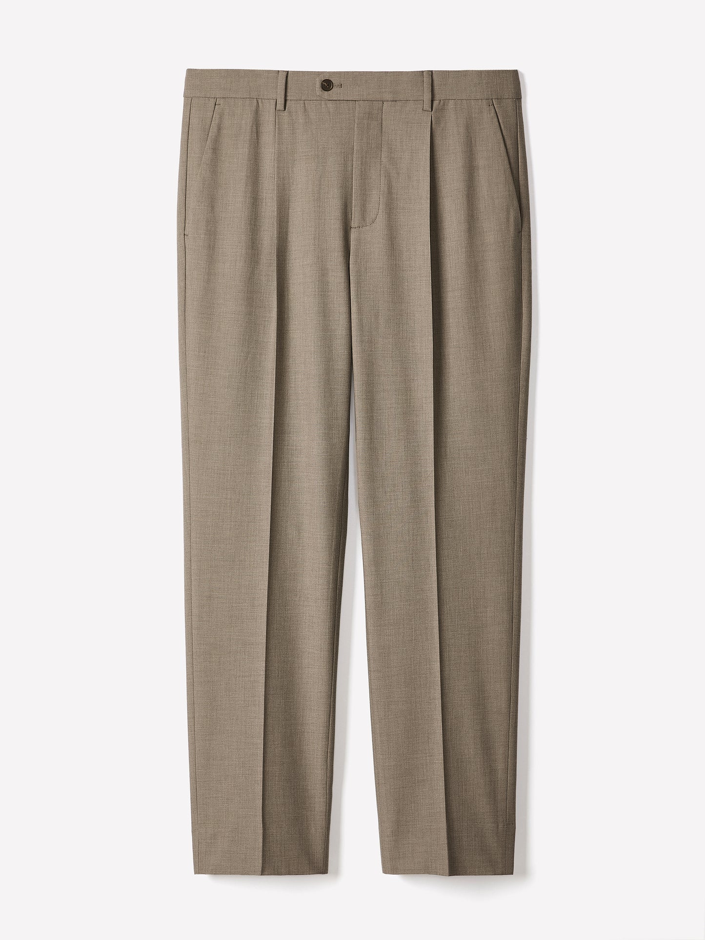 Wool-Blend Tapered-Leg Pleated Dress Pant