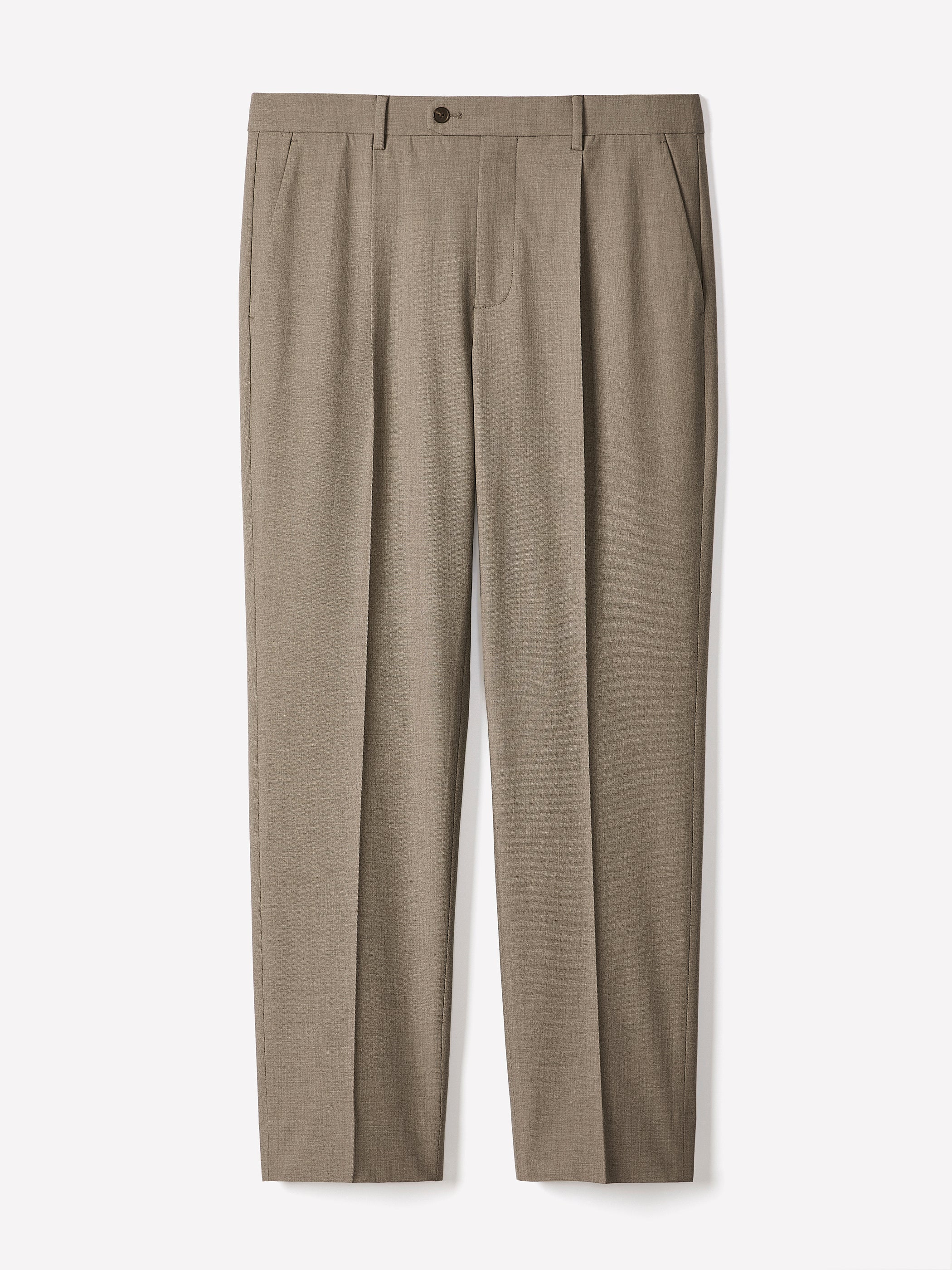 Wool-Blend Tapered-Leg Pleated Dress Pant