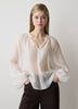 Woven Lyocell Voile Puff Sleeve Blouse