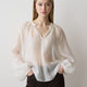 Woven Lyocell Voile Puff Sleeve Blouse