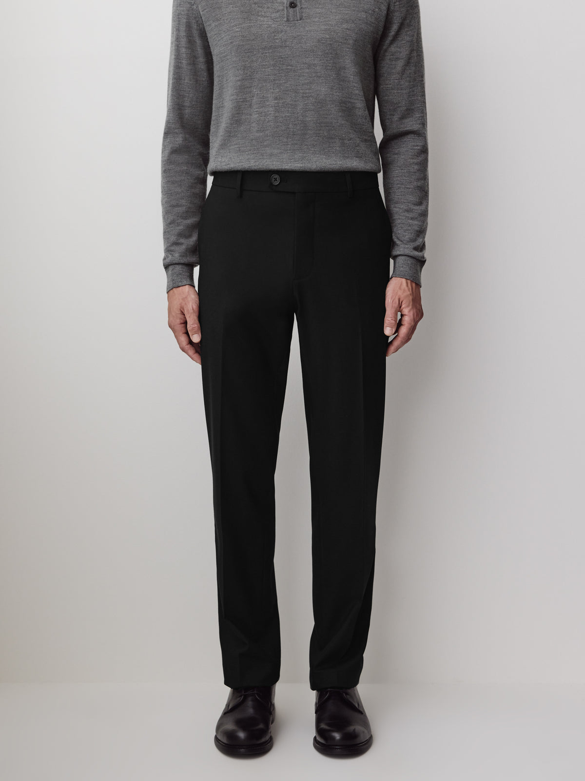 Tailored-Leg Wool-Blend Pant