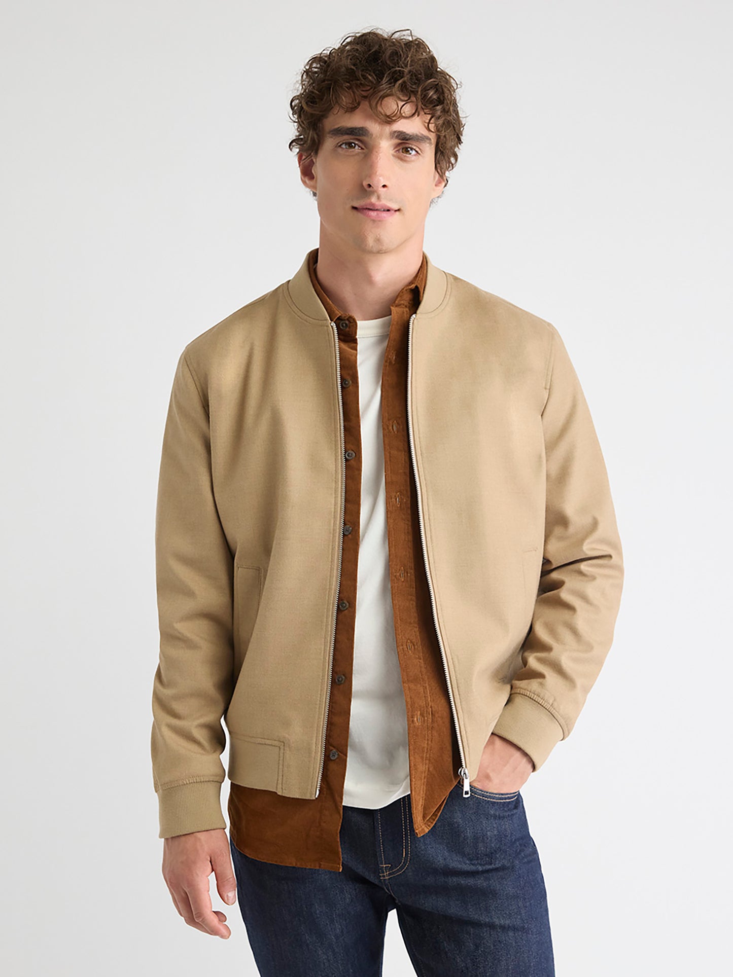 Brushed Twill Bomber Jacket