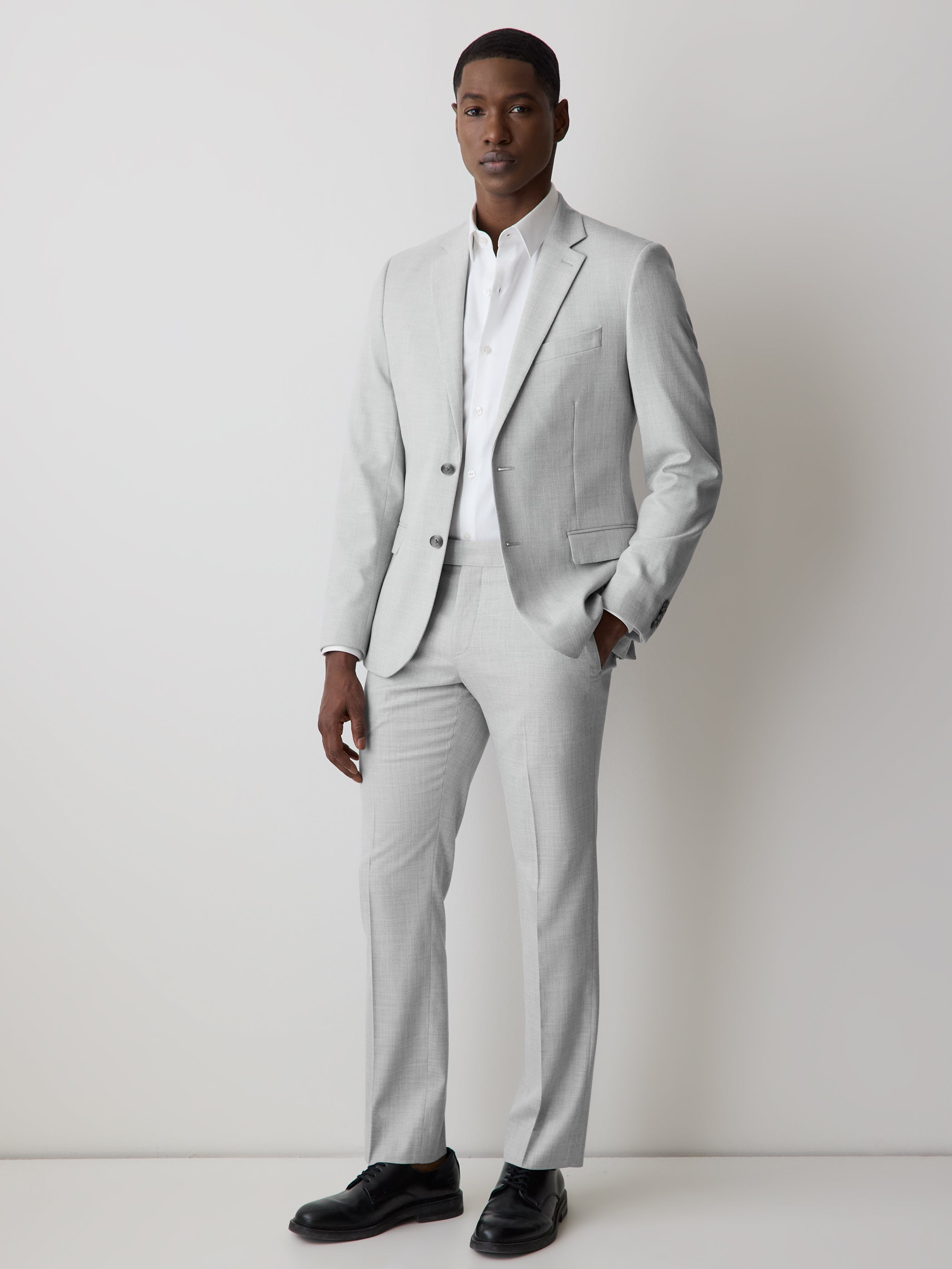 Veston de Complet Essentiel Coupe Étroite Gris Clair