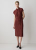 Knit Midi Dress With Belted Neck