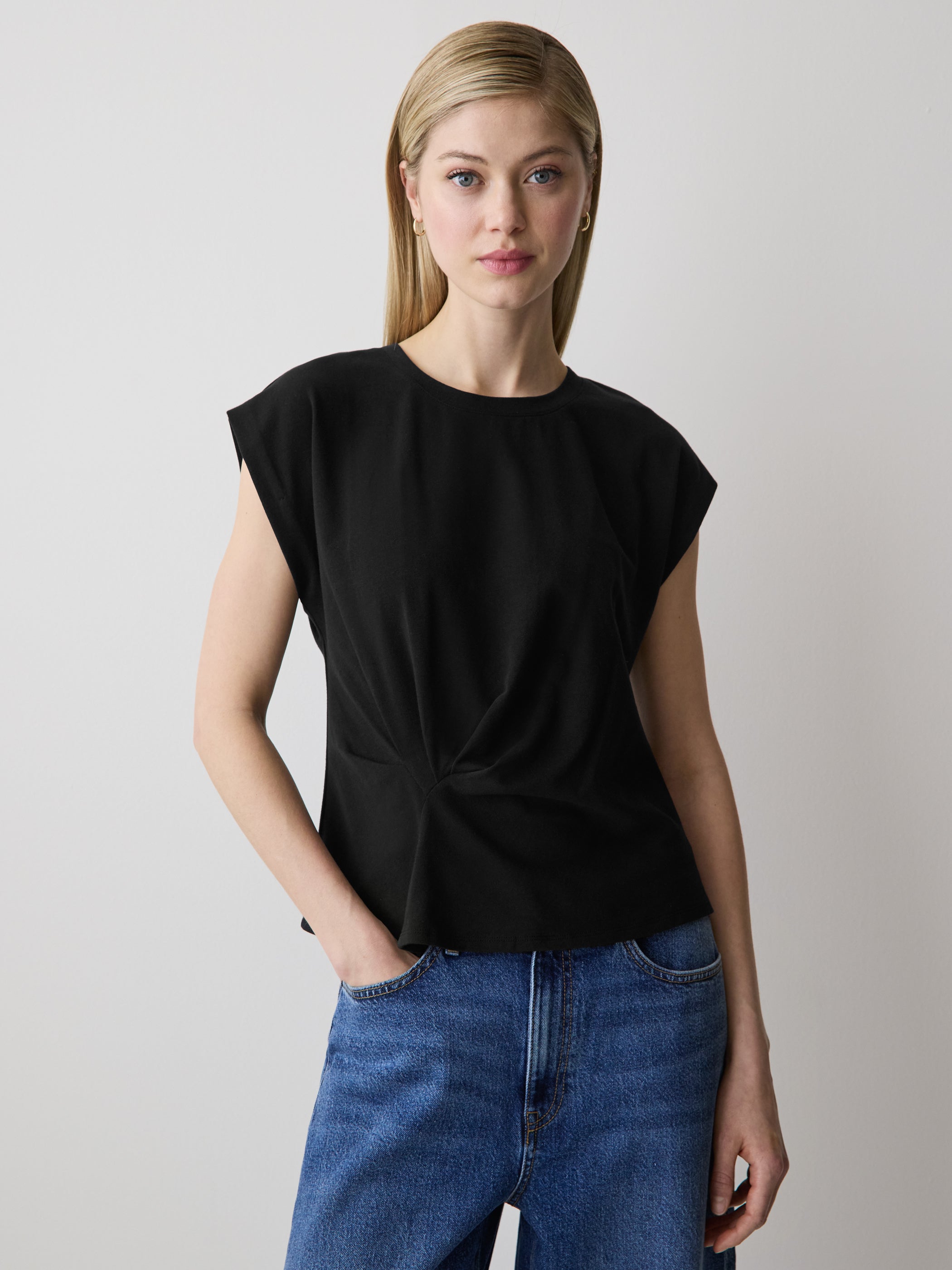 Knit Blouse Organic Cotton Extended Sleeve