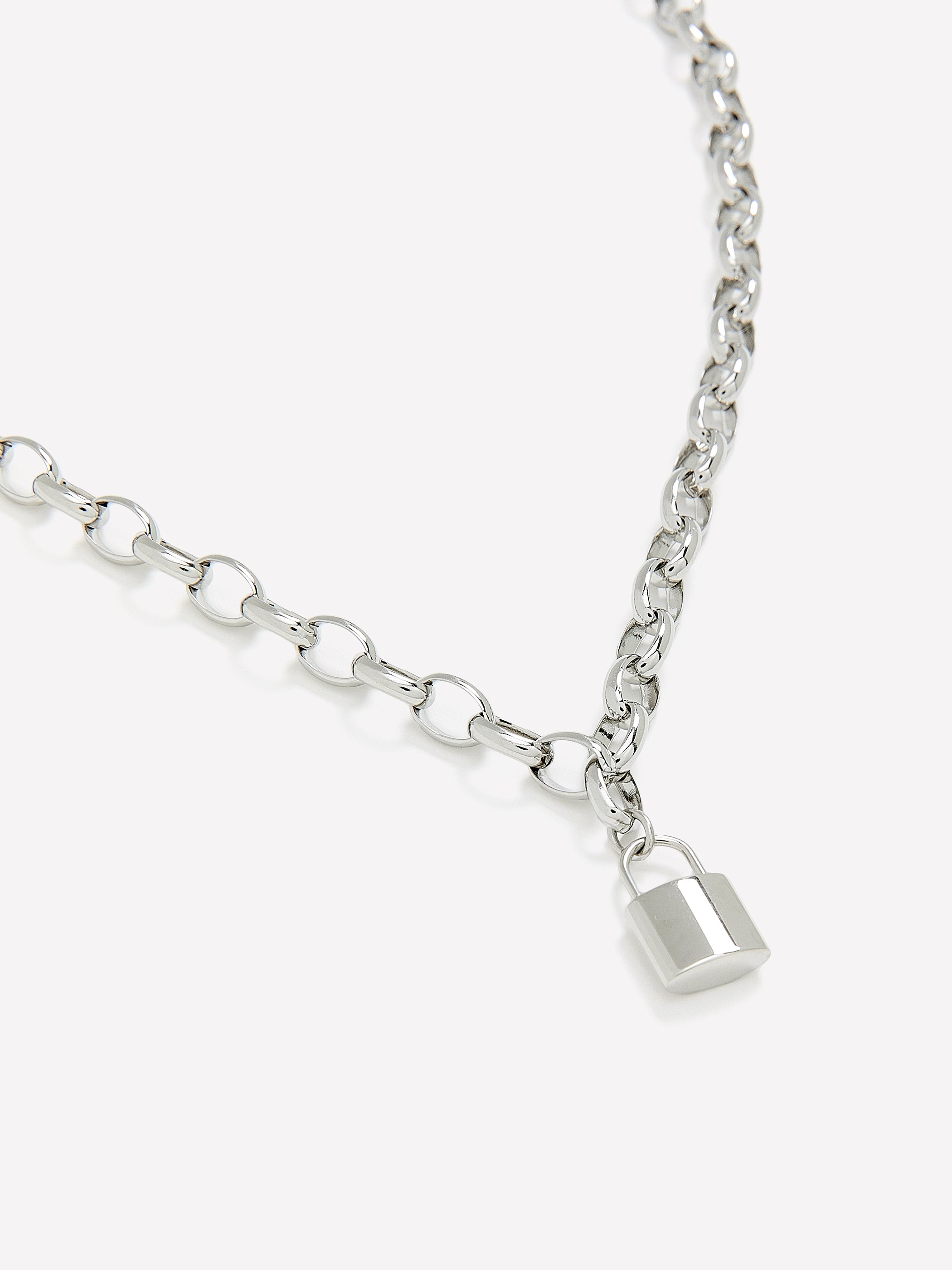 Stainless Steel Necklace with Lock Pendant