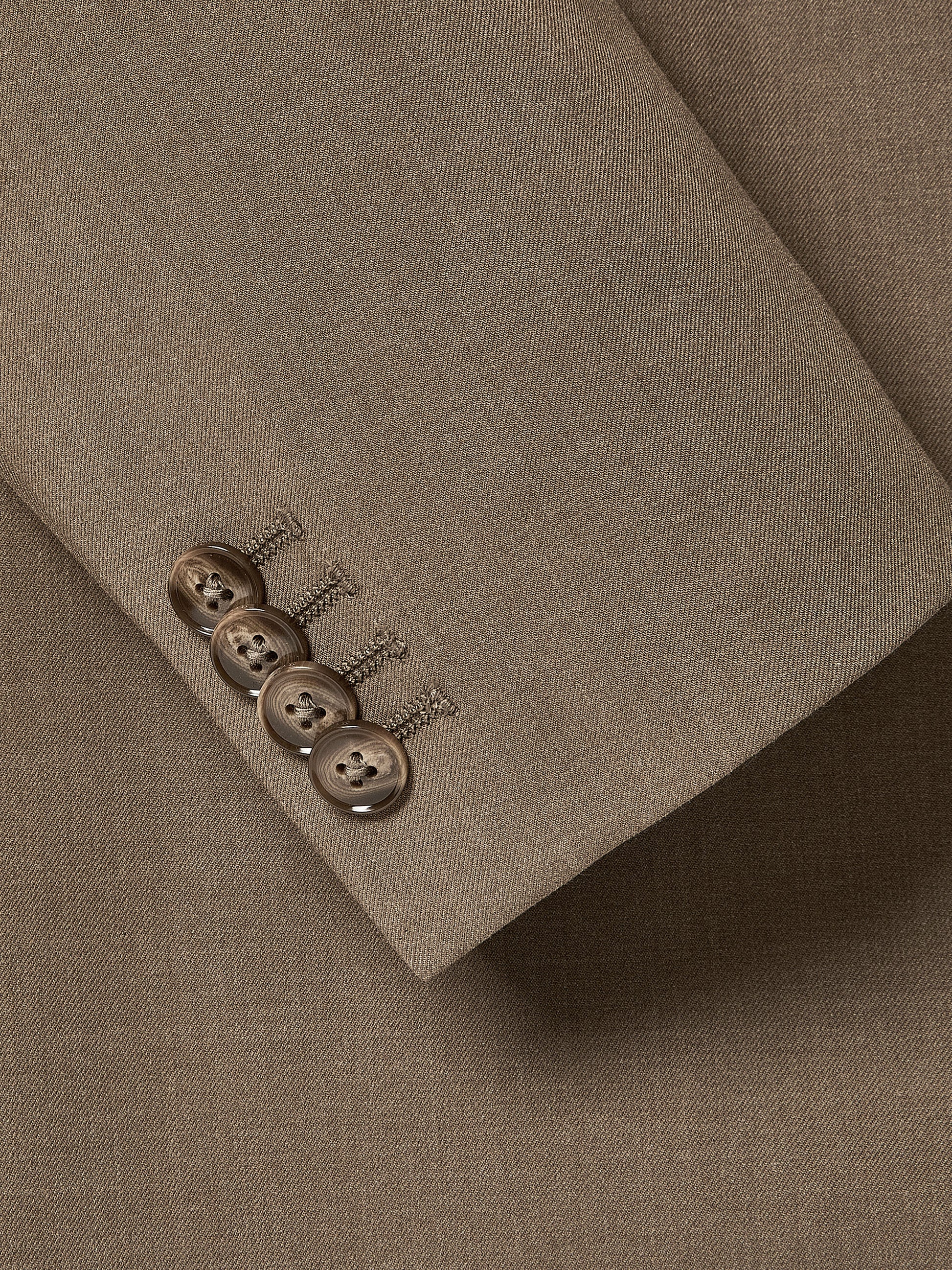 Slim Fit Woven Blazer Dark Sand