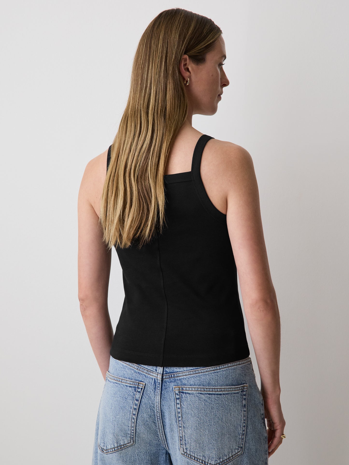 Knit Tank Top Squared Neck Organic Cotton
