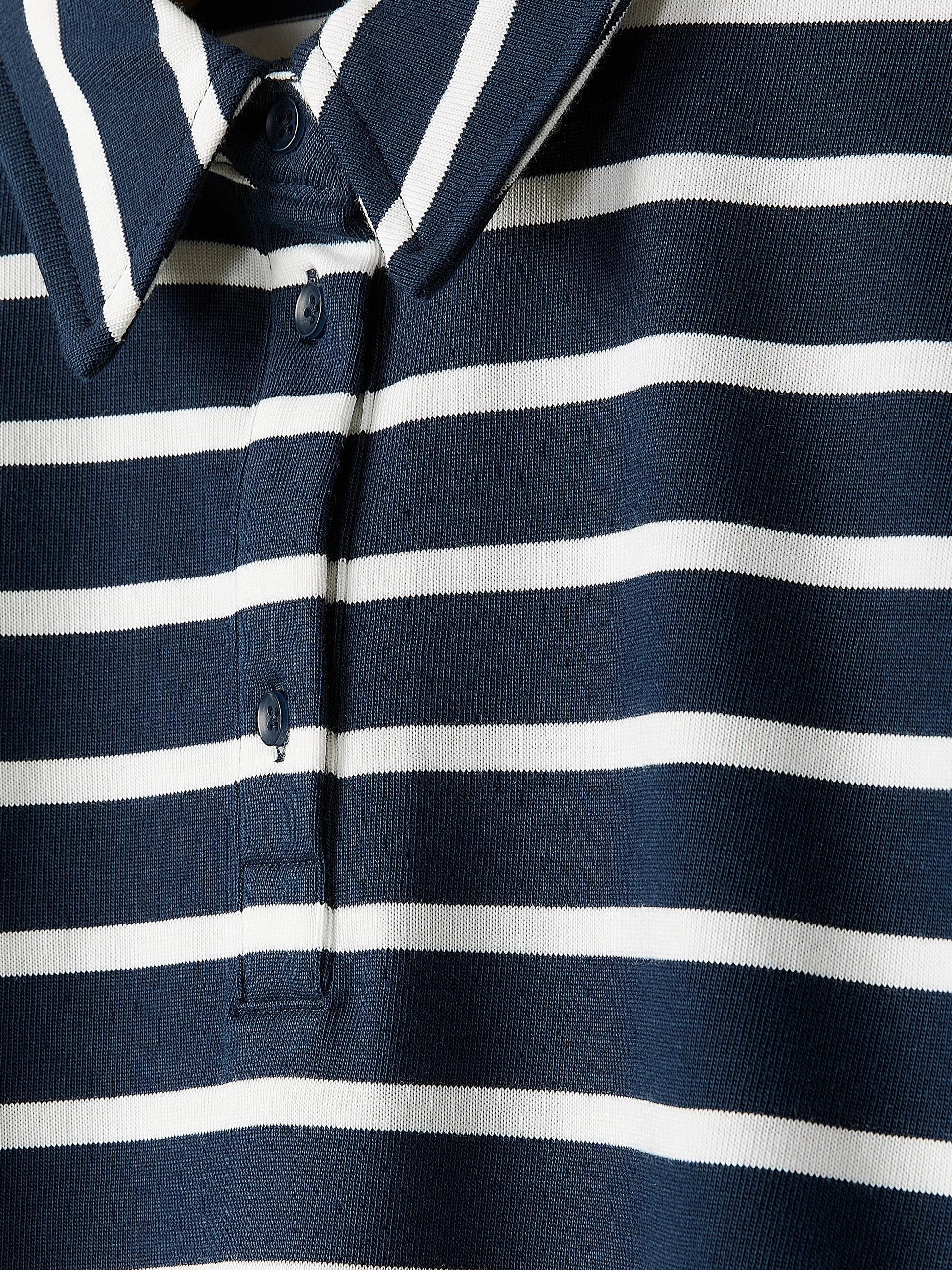 Striped Short-Sleeve Polo Dress