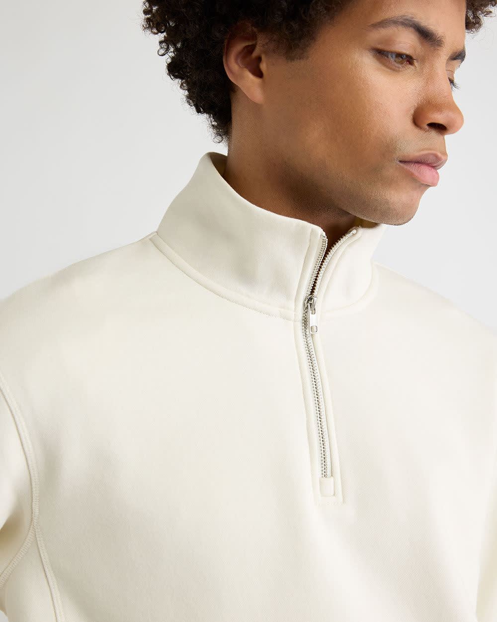 Long-Sleeve Quarter-Zip Mock-Neck Sweater