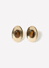 Statement Earrings with Semi-Precious Stone, 100% Metal