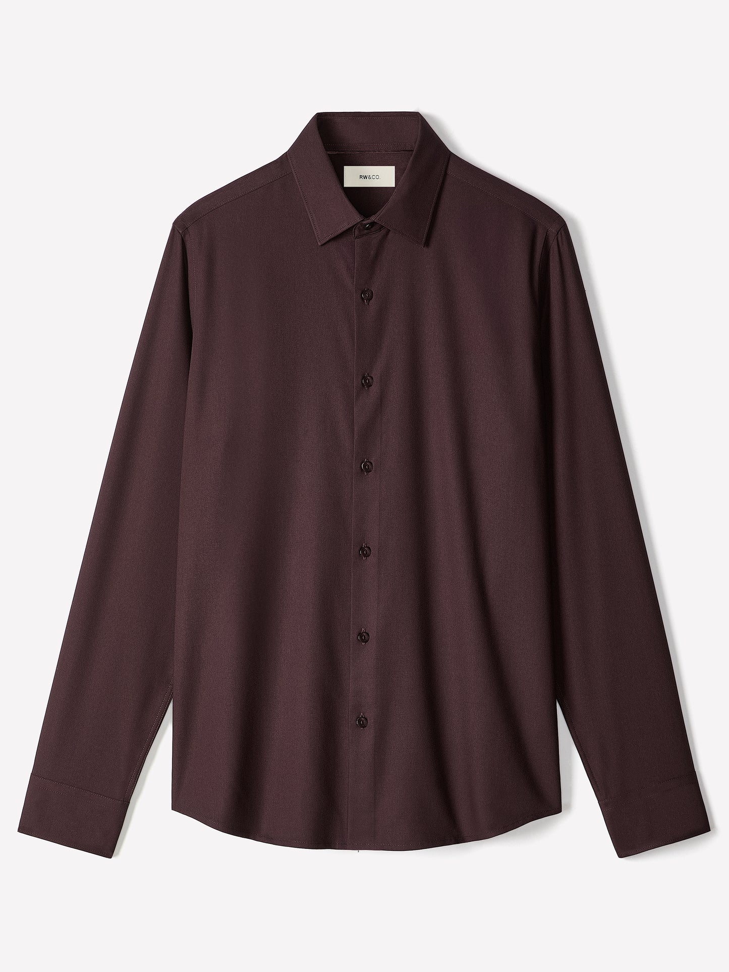 Slim Fit Woven Shirt with Stand Up Collar
