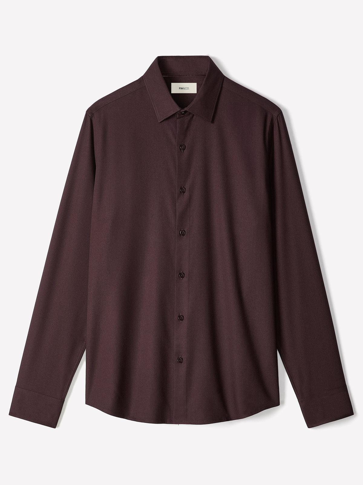 Slim Fit Woven Shirt with Stand Up Collar