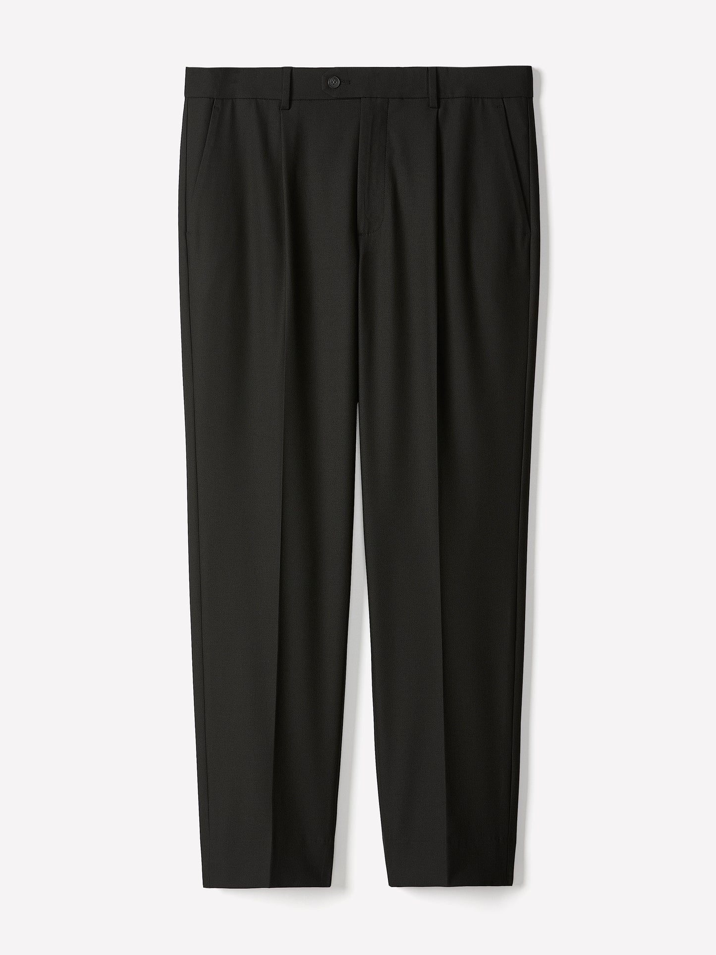 Wool-Blend Tapered-Leg Pleated Dress Pant