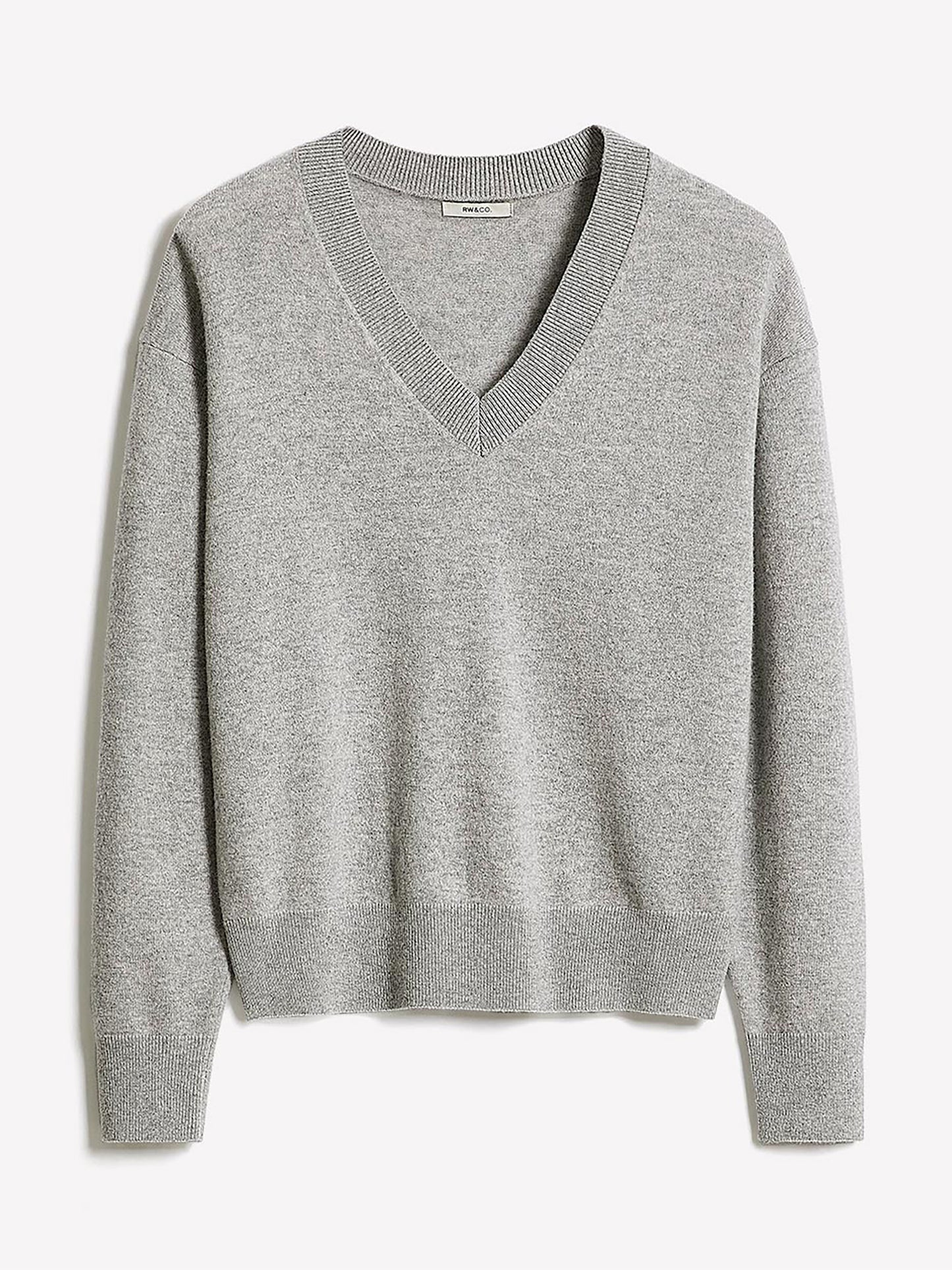 Merino Wool V-Neck Drop Shoulder Sweater