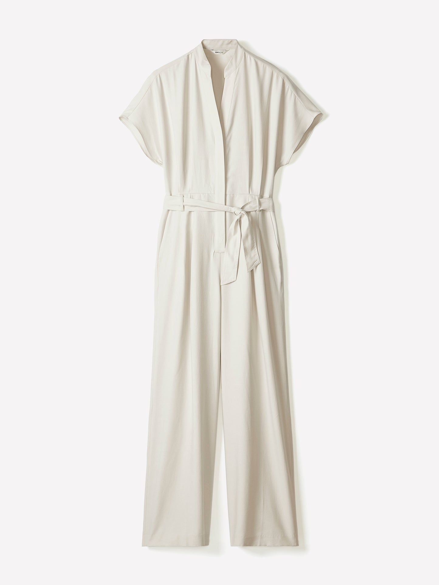 Short-Sleeve Wide-Leg Jumpsuit with Cut-Out Detail