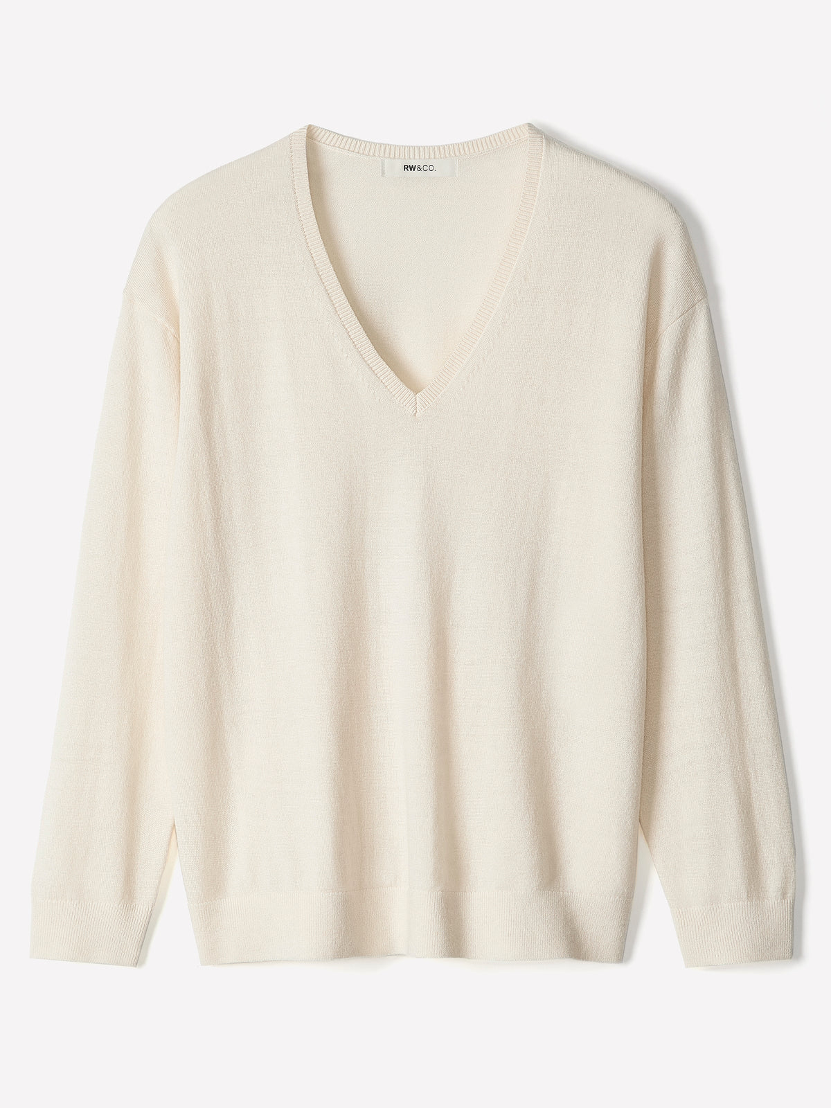 Long-Sleeve V-Neck Oversized Merino Sweater