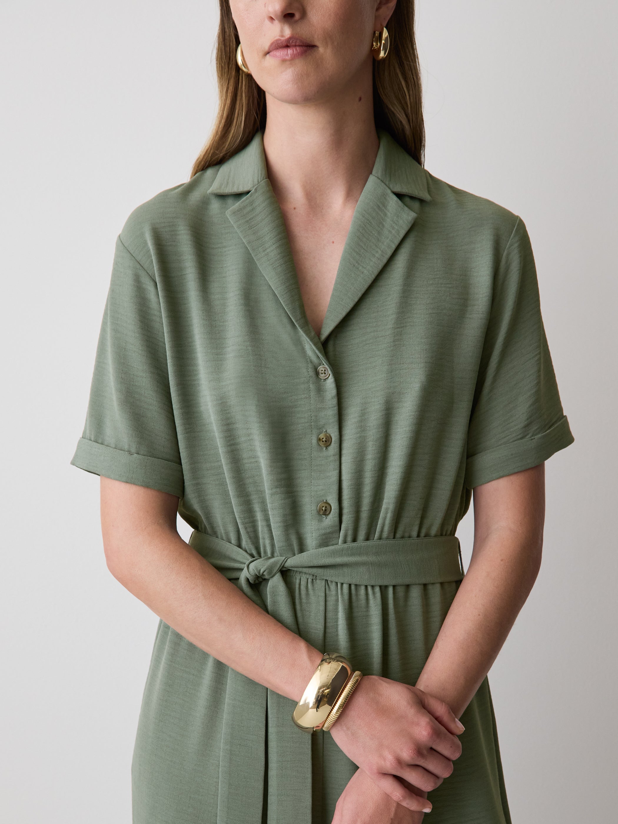 Short-Sleeve Wide-Leg Jumpsuit