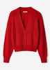 V-Neck Cardigan with Long Barrel Sleeves