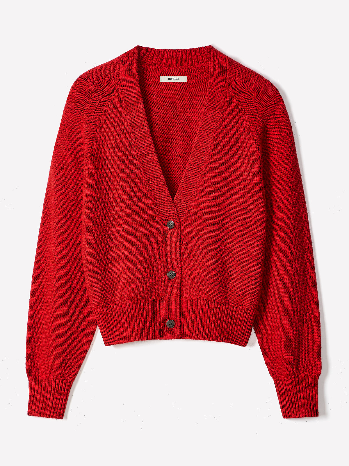 V-Neck Cardigan with Long Barrel Sleeves
