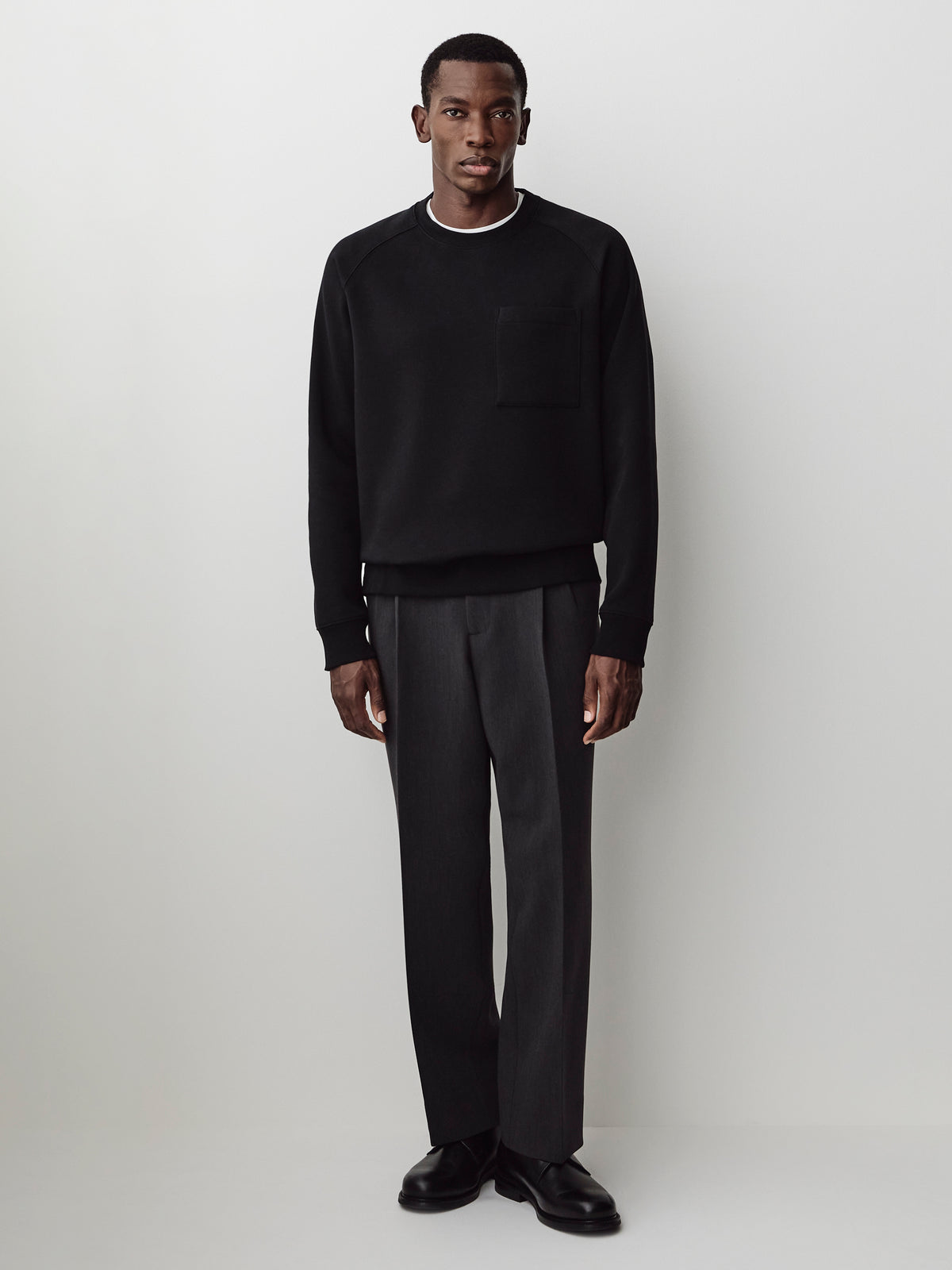 Long-Sleeve Crew-Neck Fleece Sweater