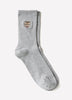 Crew Socks with Embroidered Cat Design, Cotton Blend