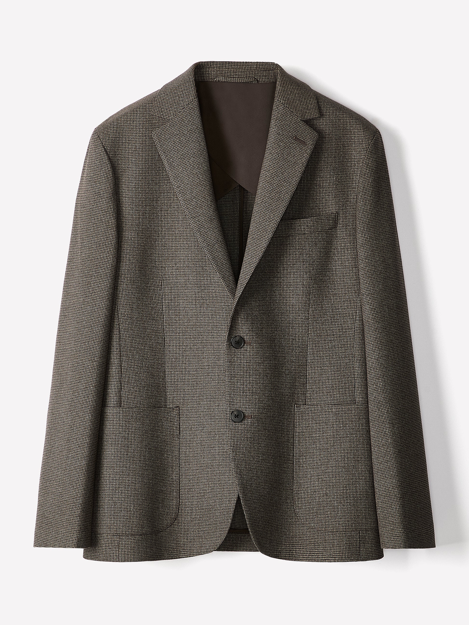Slim Fit Woven Houndstooth Blazer