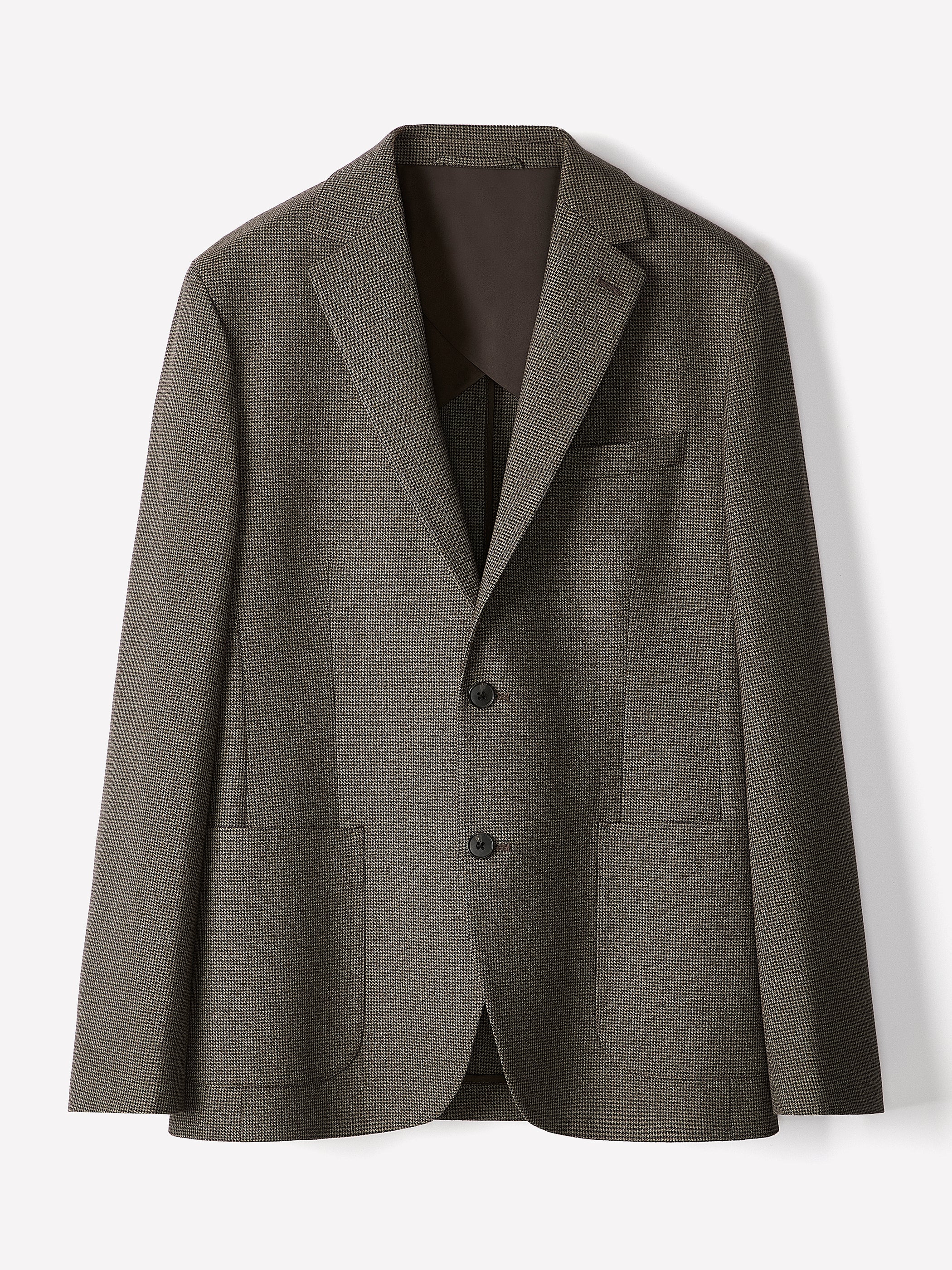 Slim Fit Woven Houndstooth Blazer