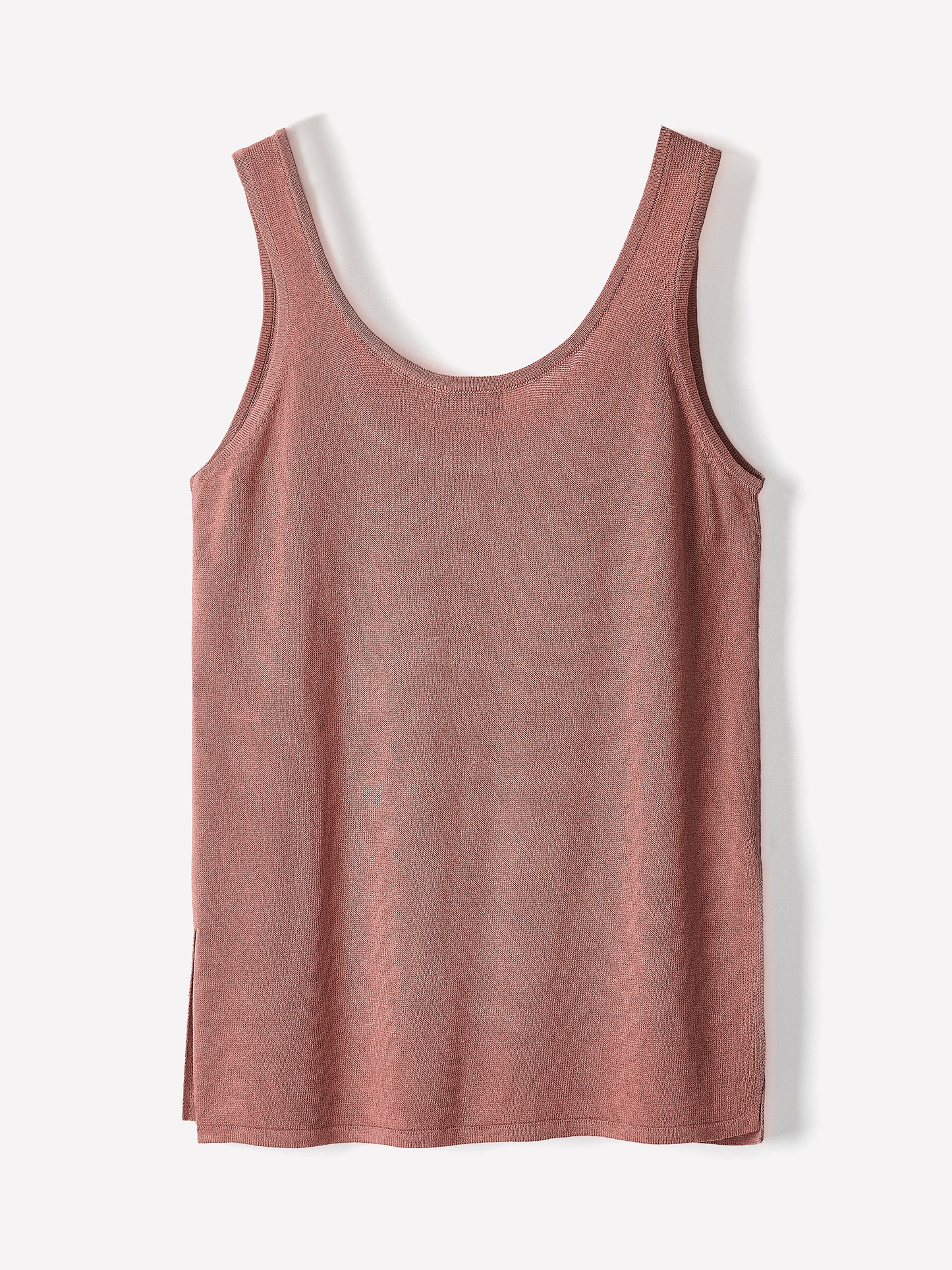 Linen-Blend U-Neck Loose Tank