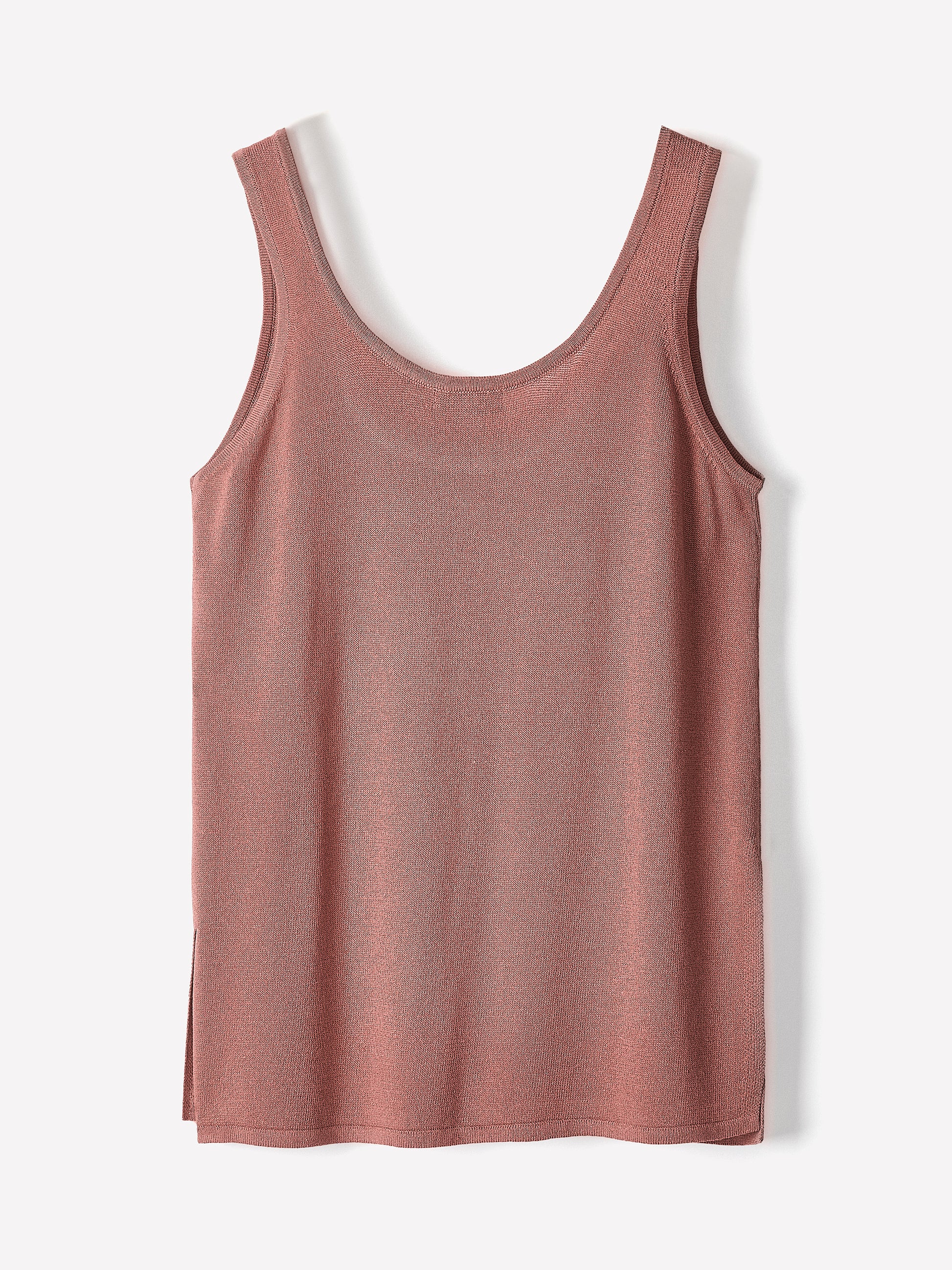 Linen-Blend U-Neck Loose Tank