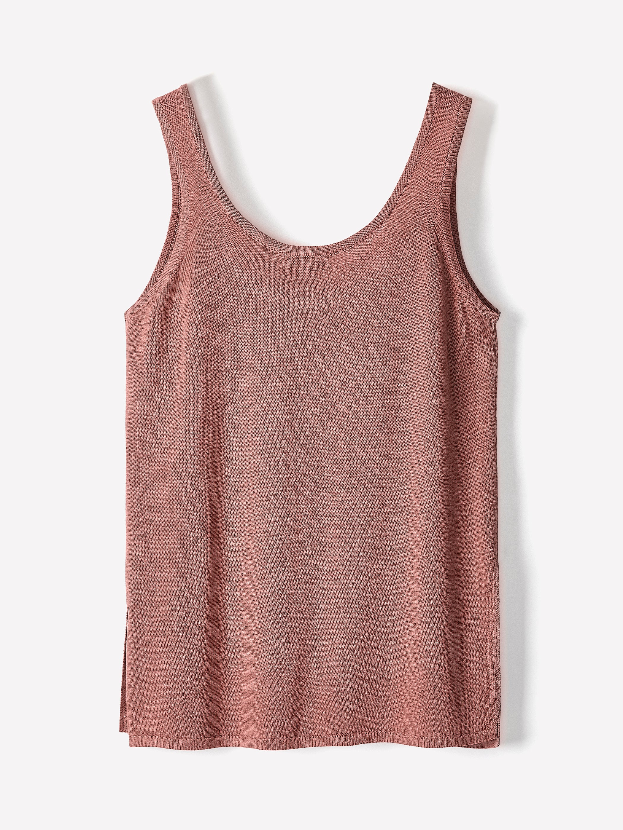 Linen-Blend U-Neck Loose Tank
