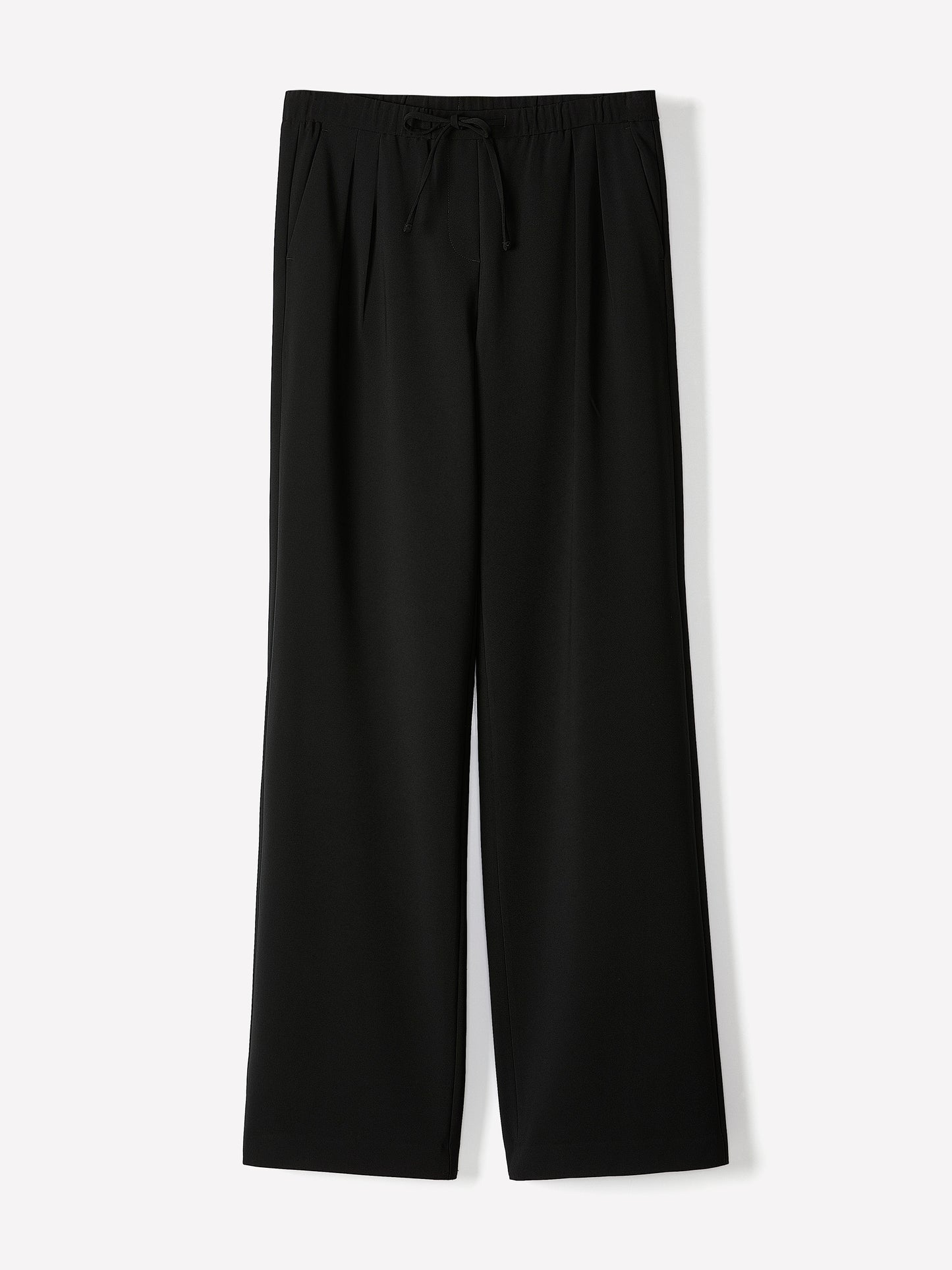 Pull-On Mid-Rise Wide-Leg Pant