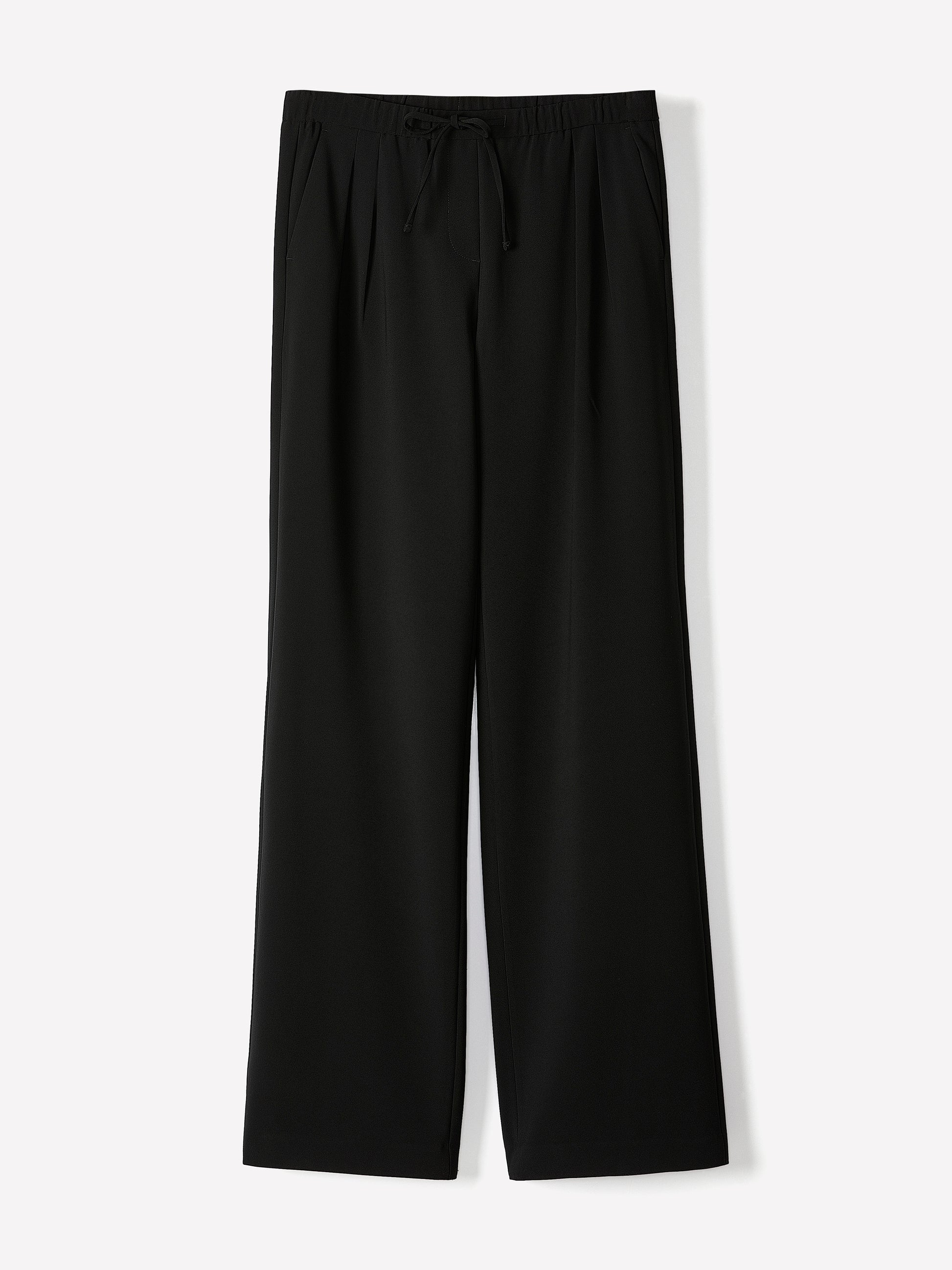 Pull-On Mid-Rise Wide-Leg Pant