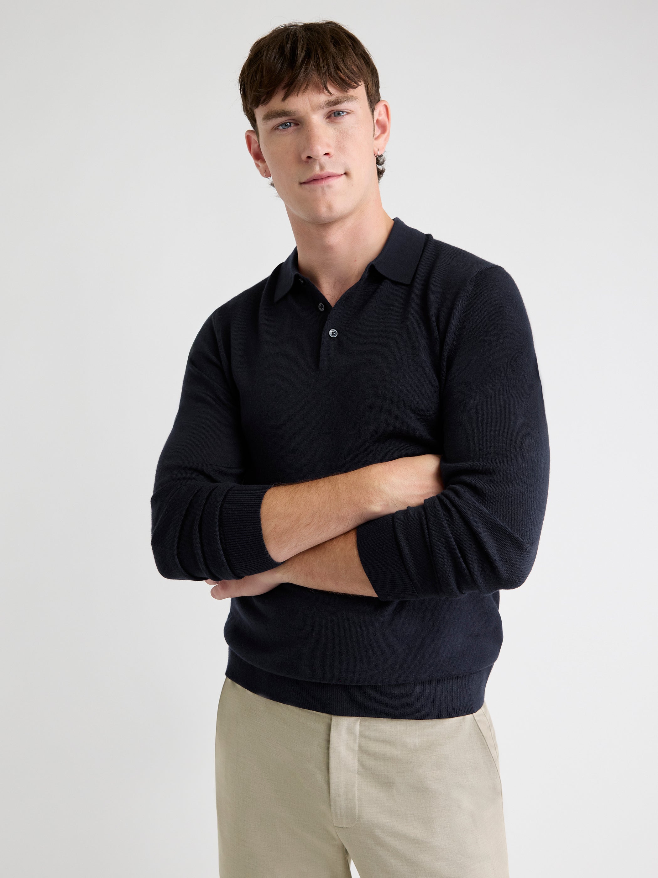 Merino Wool Polo Sweater