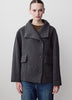 Wool Blend Short Jacket with Funnel Neck