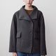 Wool Blend Short Jacket with Funnel Neck