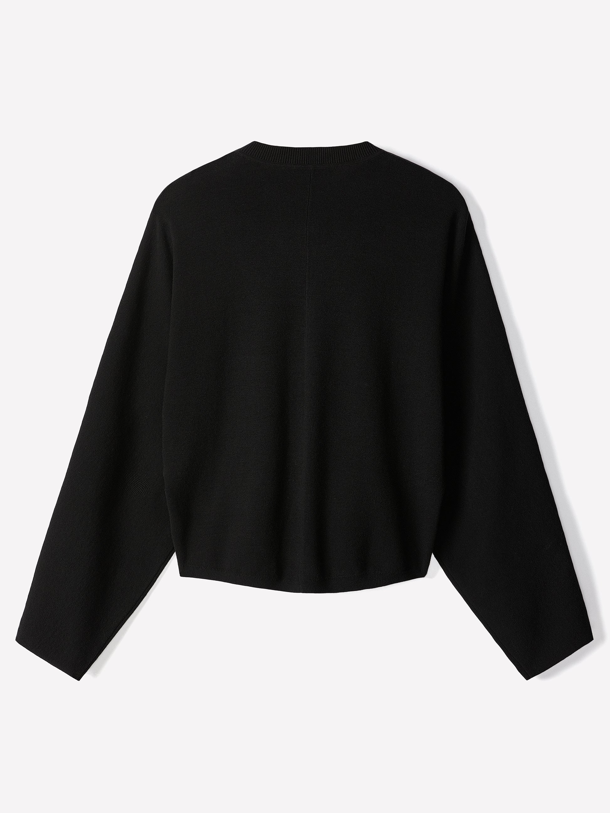 Knit Sweater Dolman Sleeve Cotton Blend