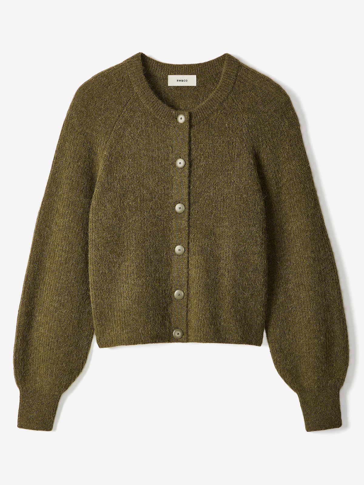 Wool-Blend Long-Sleeve Crew-Neck Cardigan