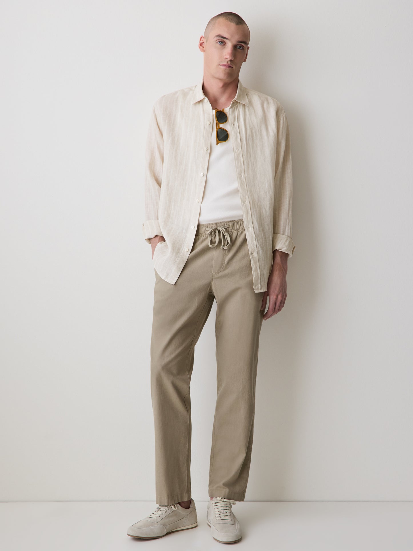 Striped Long-Sleeve Linen Shirt