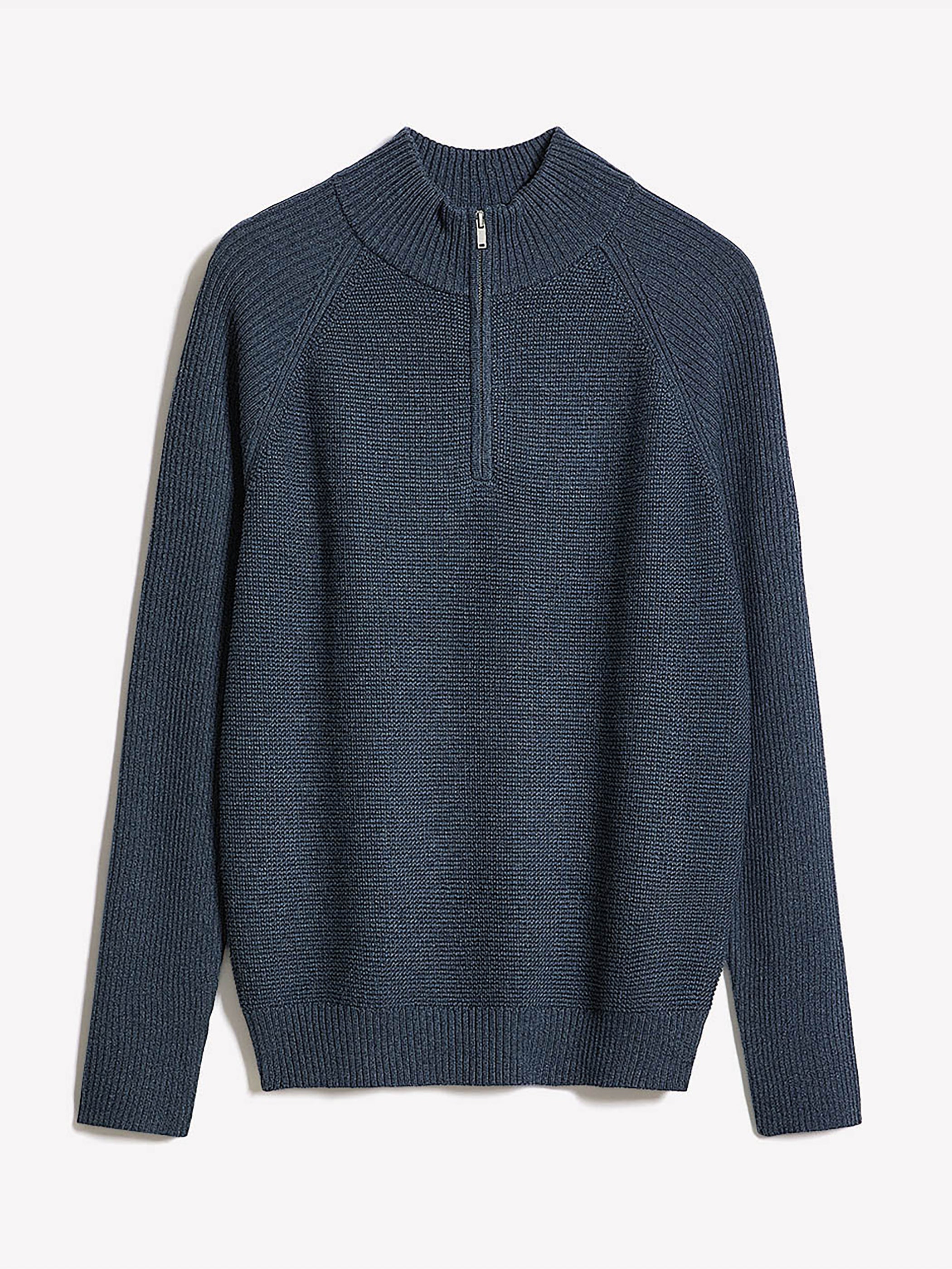 Long-Sleeve Half-Zip Mock-Neck Sweater