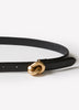 Slim Fit Leather Belt with Knotted Buckle