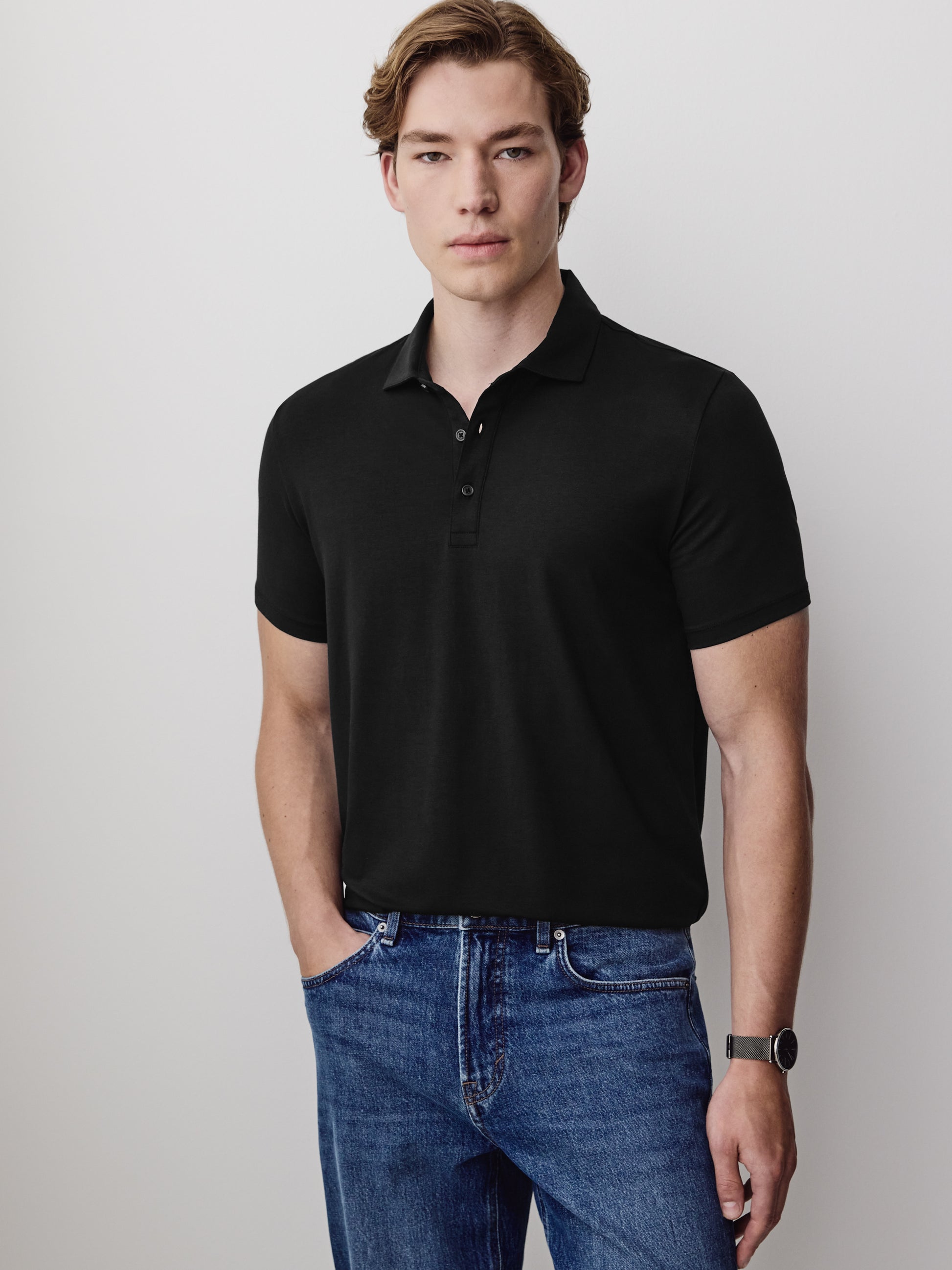 Short-Sleeve Supima (R) Cotton Jersey Polo