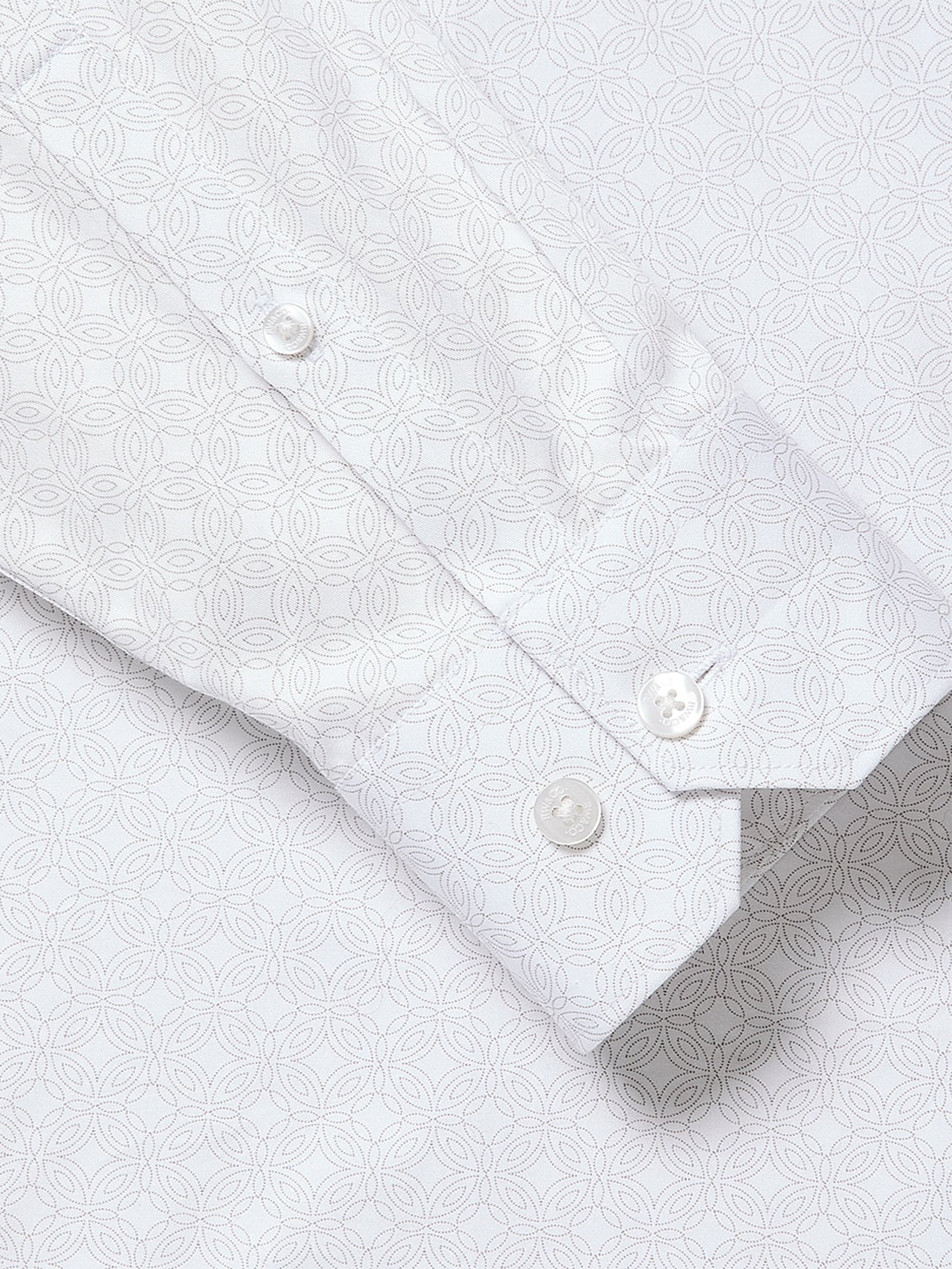 Tailored Fit Dress Shirt with Micro Geo Print