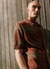 Knit Sweater Cardigan Linen Blend with Stripes