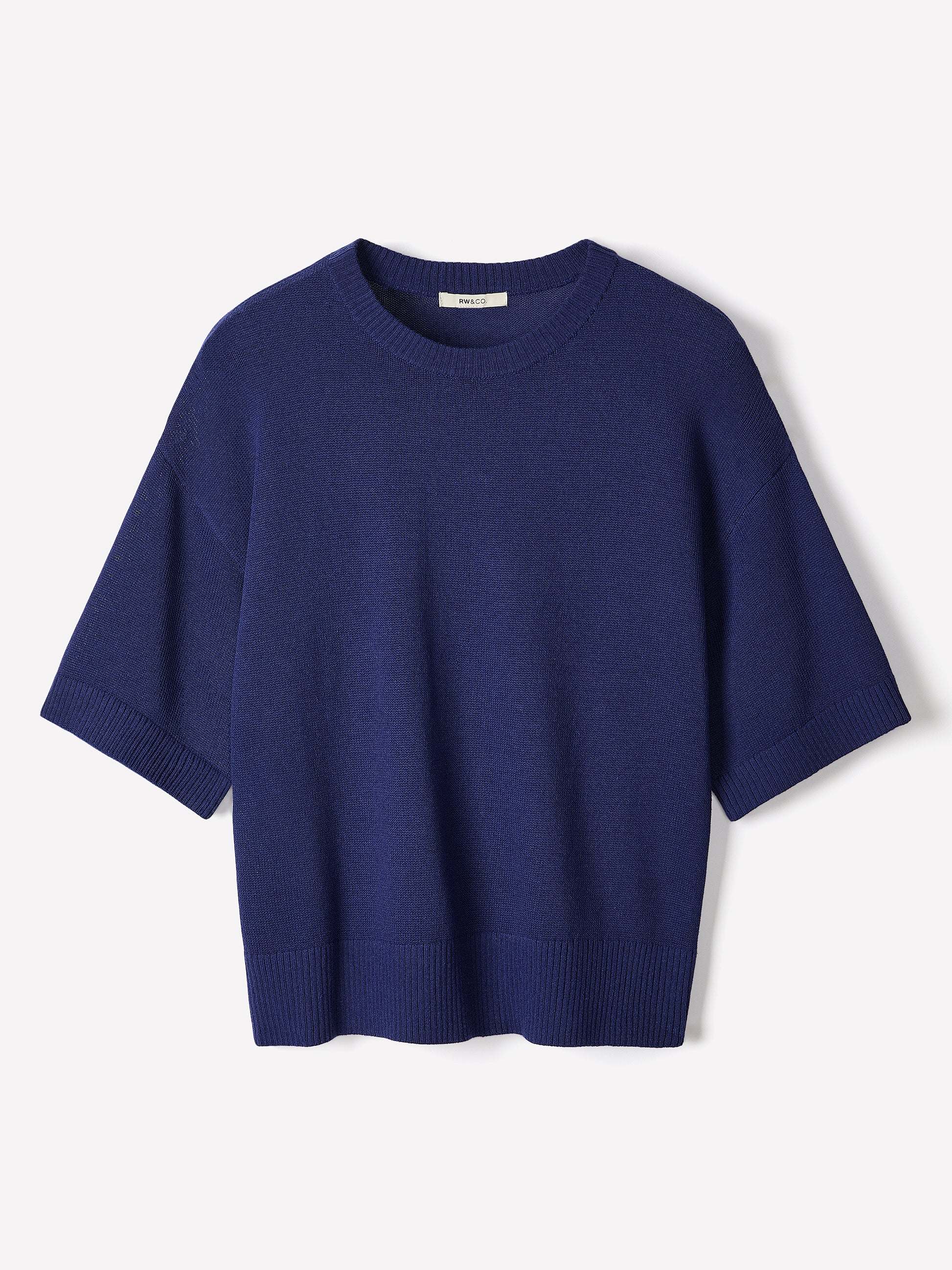 Short-Sleeve Crew-Neck Boxy Sweater