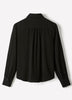Silky Crepe Long-Sleeve Buttoned-Down Blouse