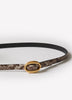 Leather Skinny Belt With Oval Buckle