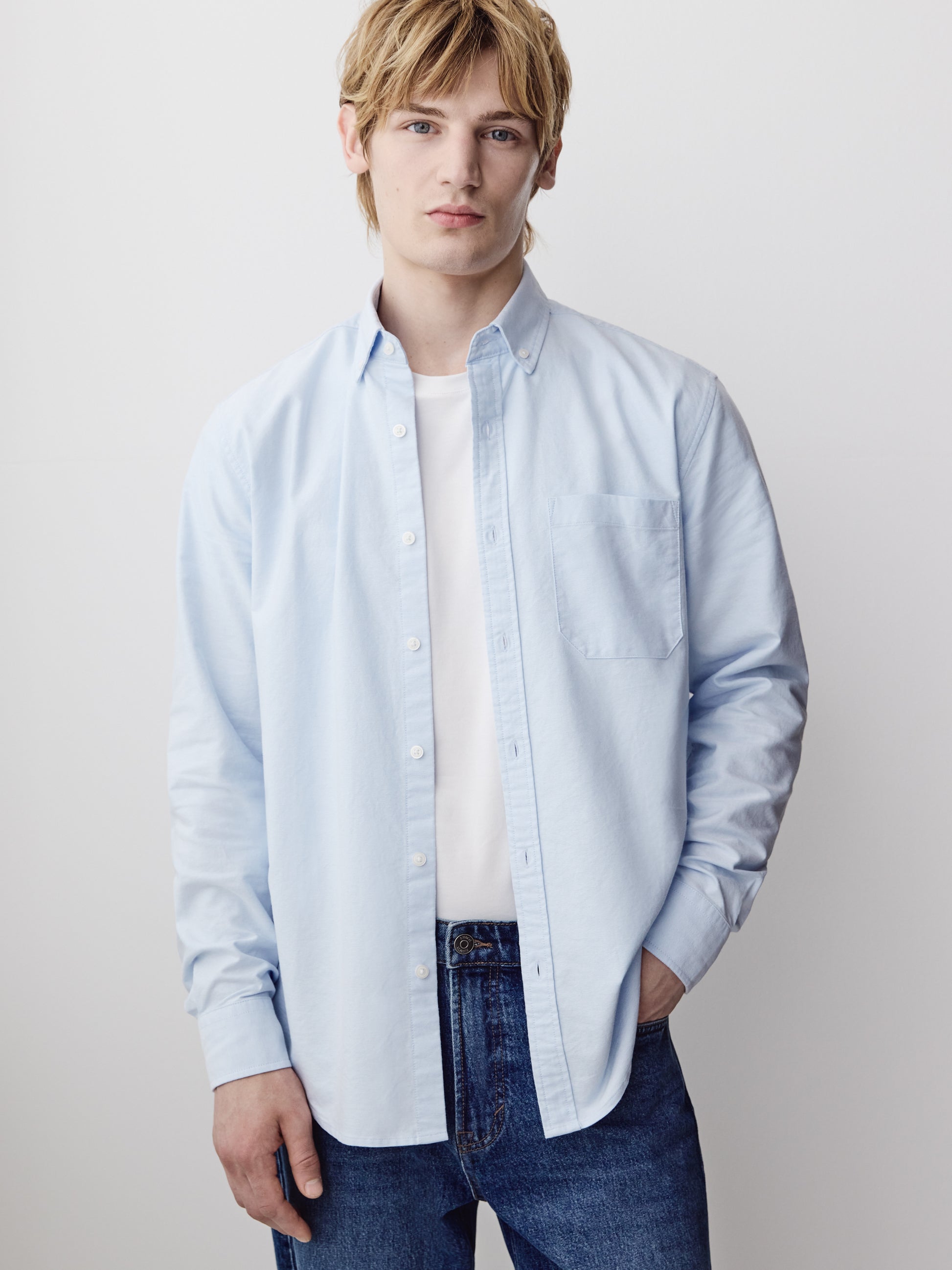 Tailored Cotton Oxford Shirt Long Sleeve