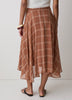 Woven Flare Midi Skirt Lyocell Panel