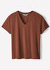 Knit Pullover V-Neck Tee Silk Blend